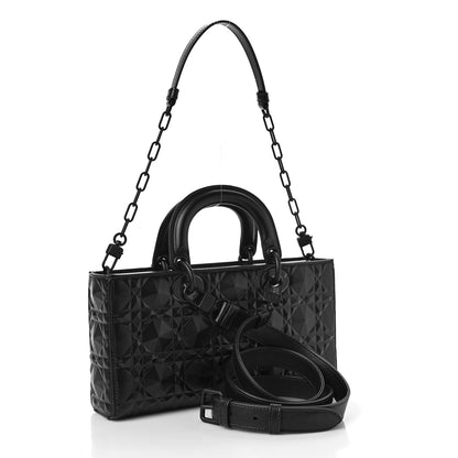 Christian Dior Calfskin Cannage Diamond Medium Lady D-Joy Black 3 of 9