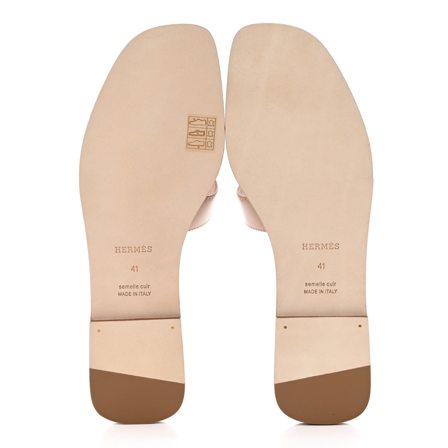 Hermes Box Calfskin Oran Sandals 41 Beige Nude 5 of 9