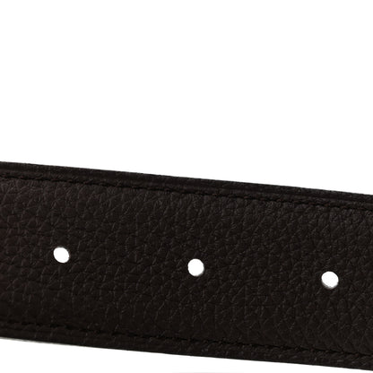 Hermes Box Togo 32mm Belt Strap 80 32 Black Chocolate 4 of 7