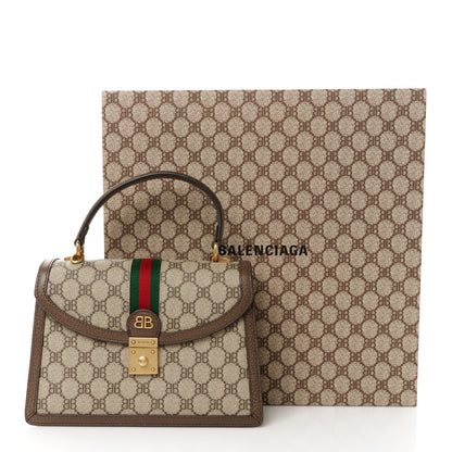 Gucci X BALENCIAGA BB Supreme Monogram Web Small Top Handle Bag Beige New Acero 11 of 11