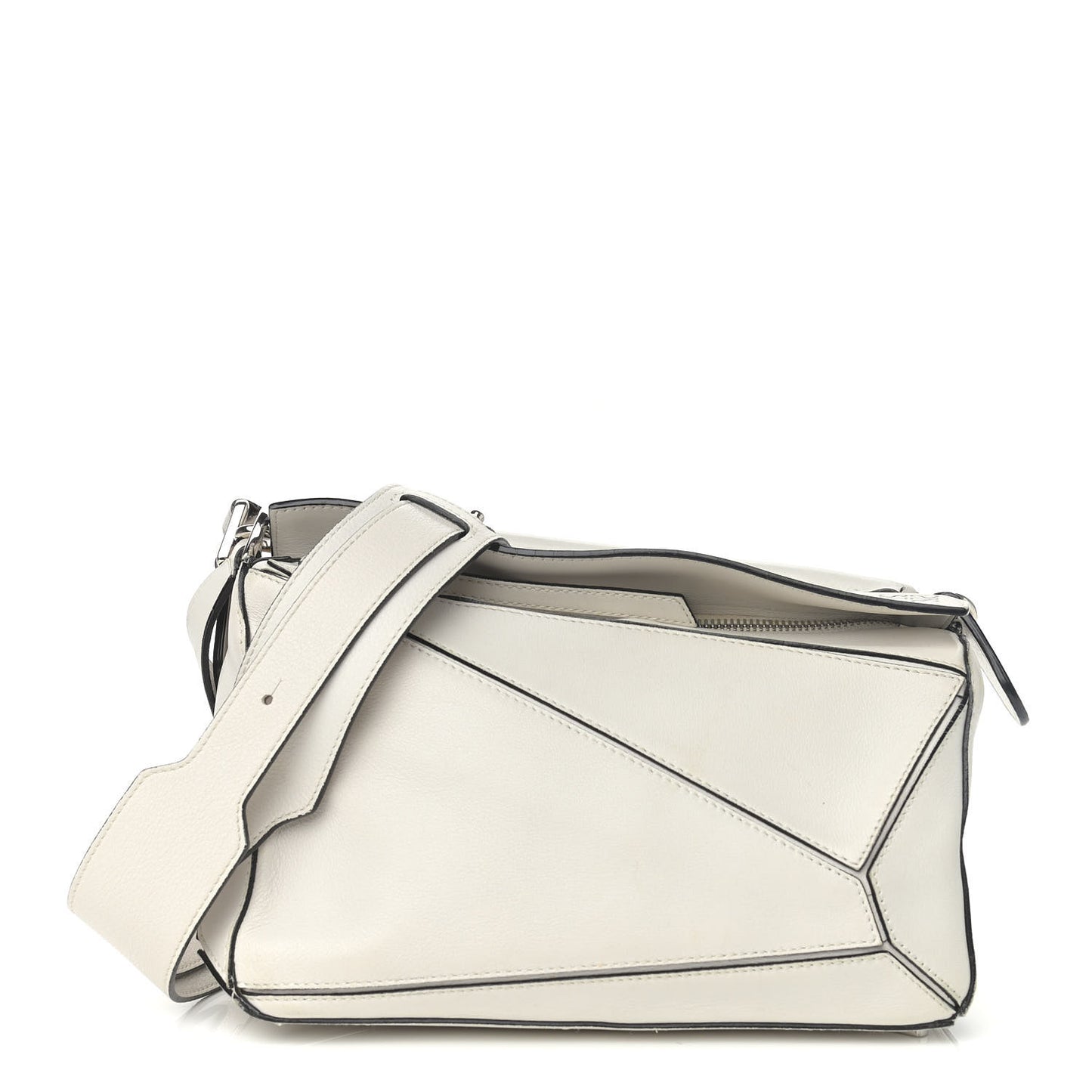 Calfskin Small Puzzle Bag White