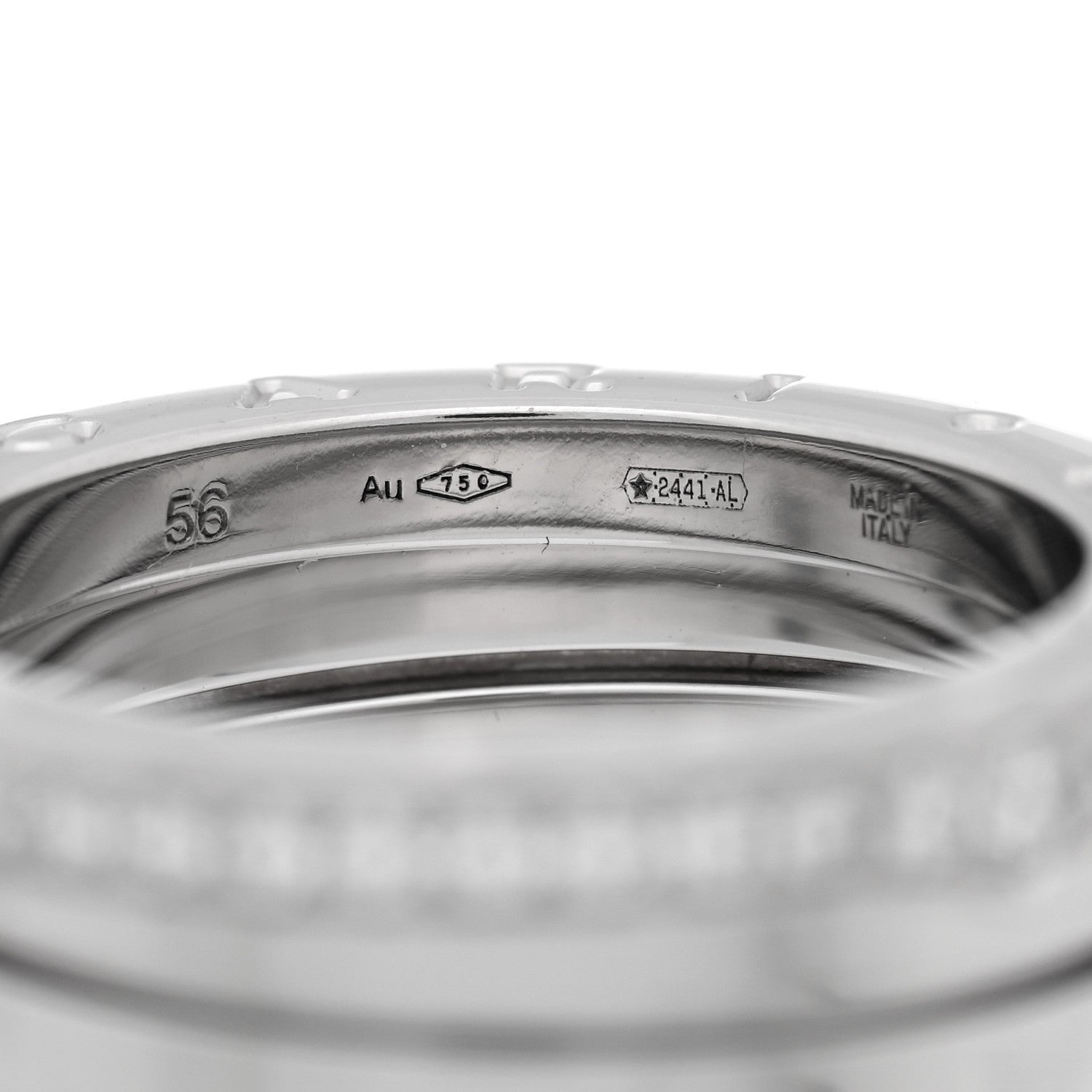 Bulgari 18K White Gold Diamond B.Zero1 Four-Band Pave Ring 56 7.5 4 of 5