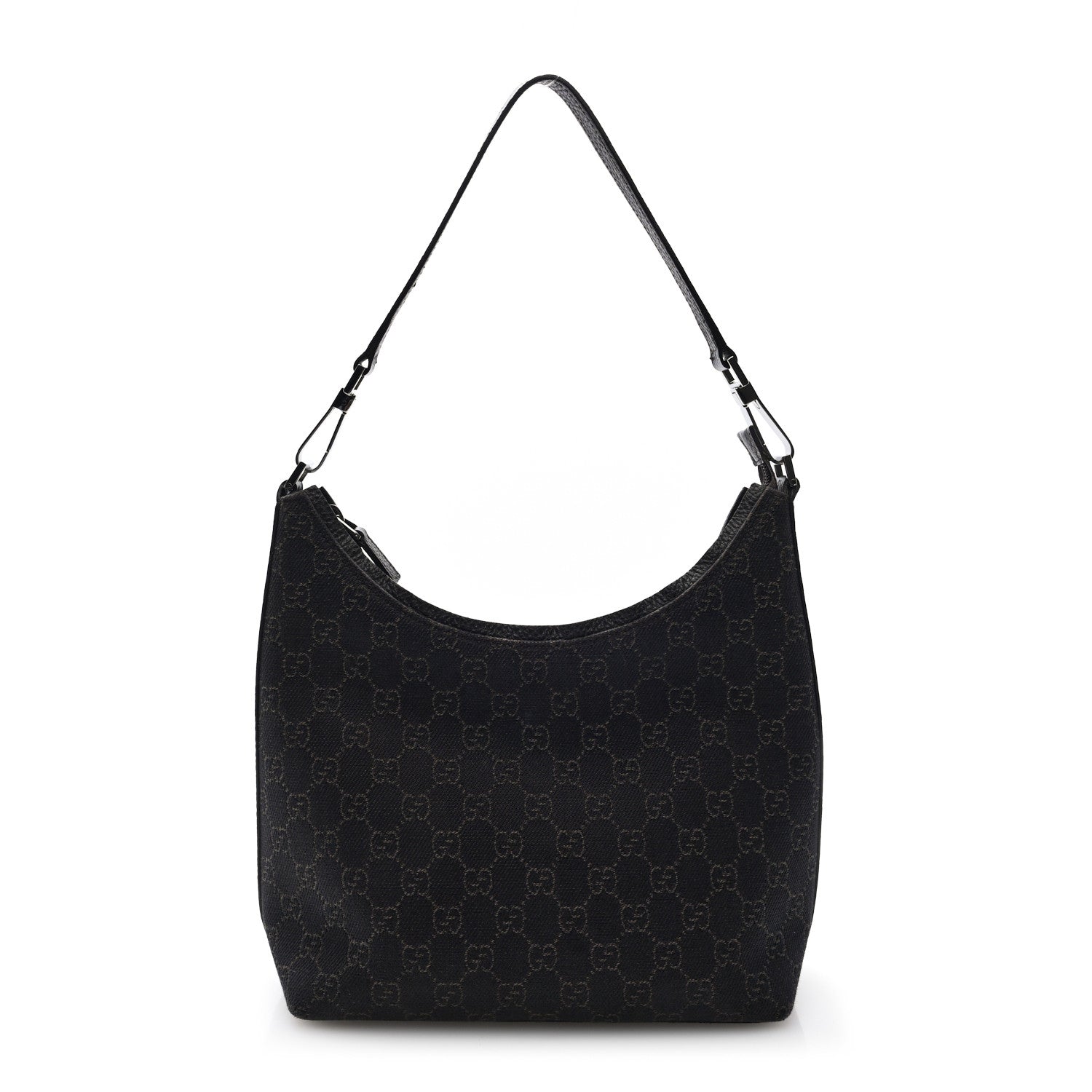 Gucci Denim Monogram Hobo Dark Brown 1 of 9