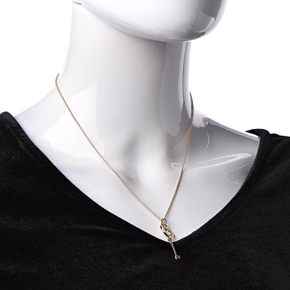 Tiffany 18K Rose Gold Diamond Heart Key Pendant Necklace 2 of 6