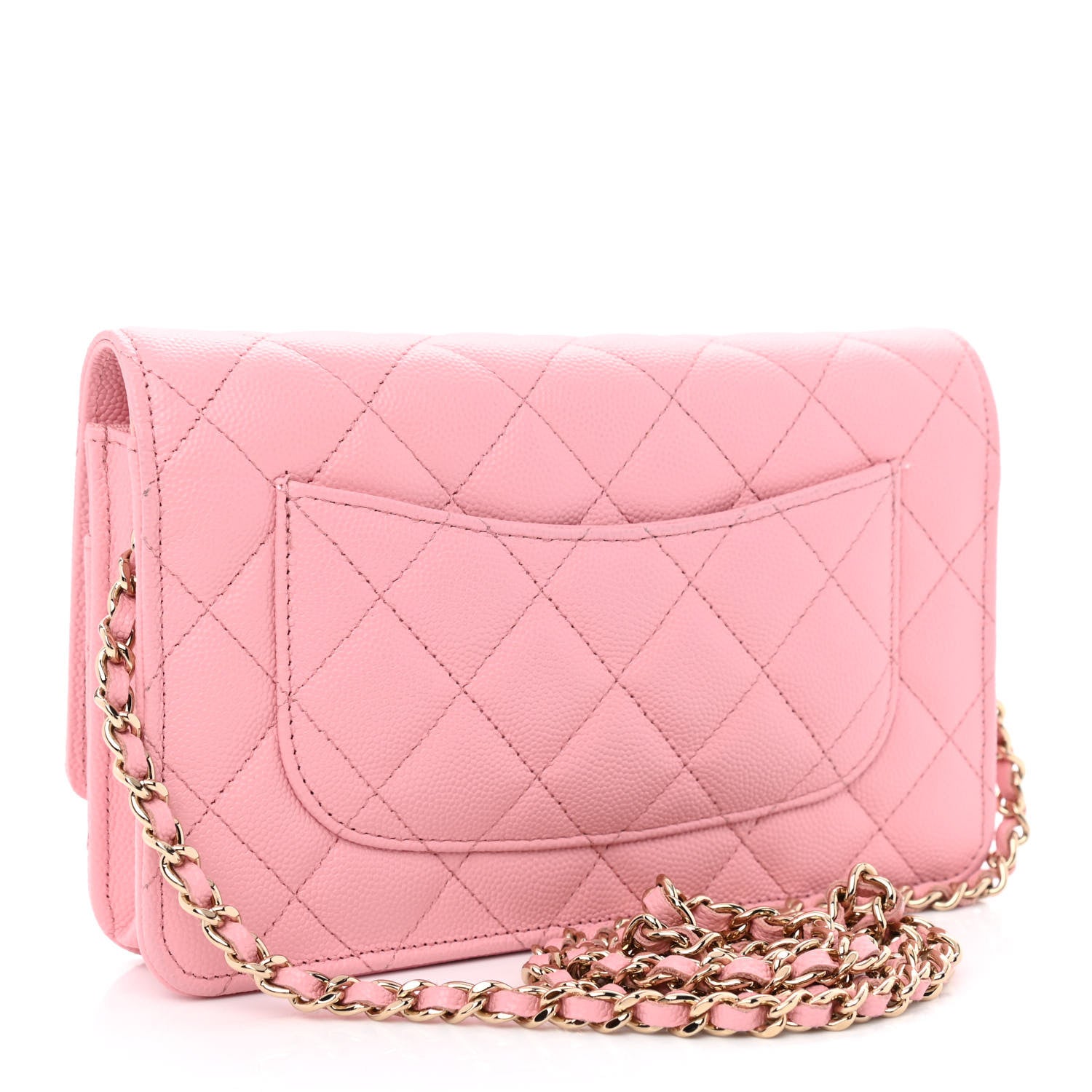 Chanel Caviar Quilted Wallet on Chain WOC Light Pink 3 of 12
