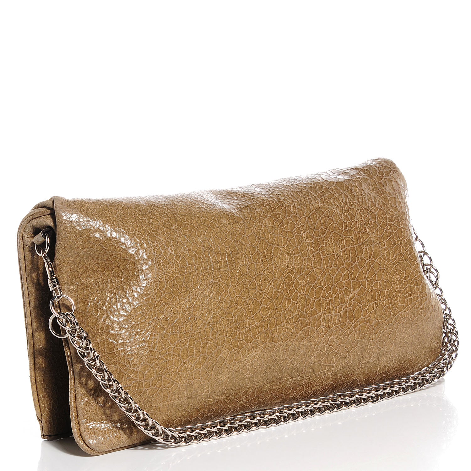 Givenchy Crackled Calfskin Envelope Folded Clutch Light Brown 3 of 7