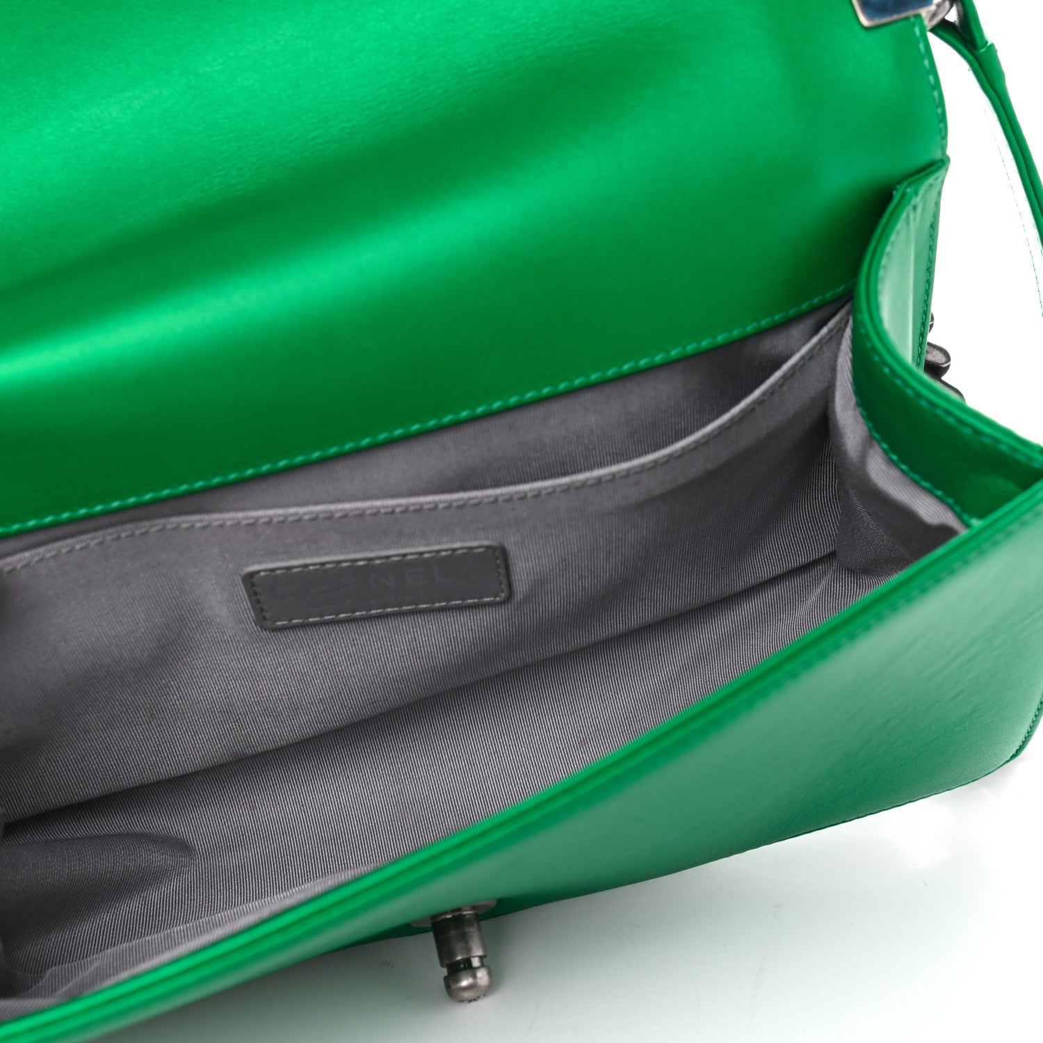 Chanel Metallic Calfskin Quilted Medium Boy Flap Green 5 of 9