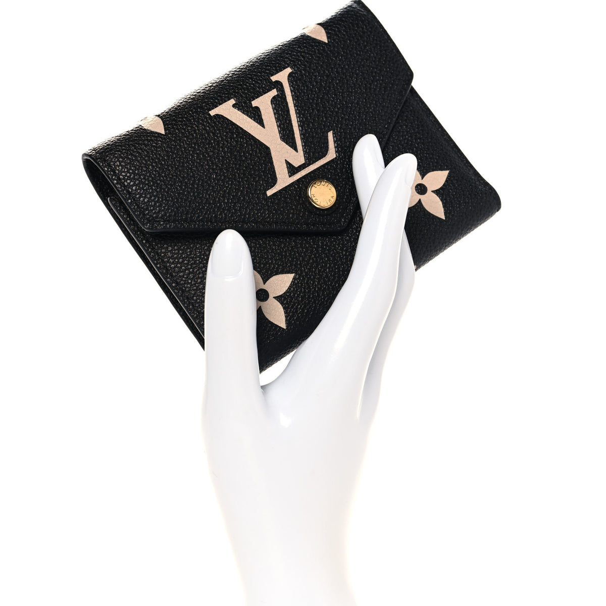 Louis Vuitton Empreinte Monogram Giant Victorine Wallet Black Beige 2 of 6