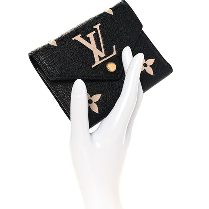 Louis Vuitton Empreinte Monogram Giant Victorine Wallet Black Beige 2 of 6