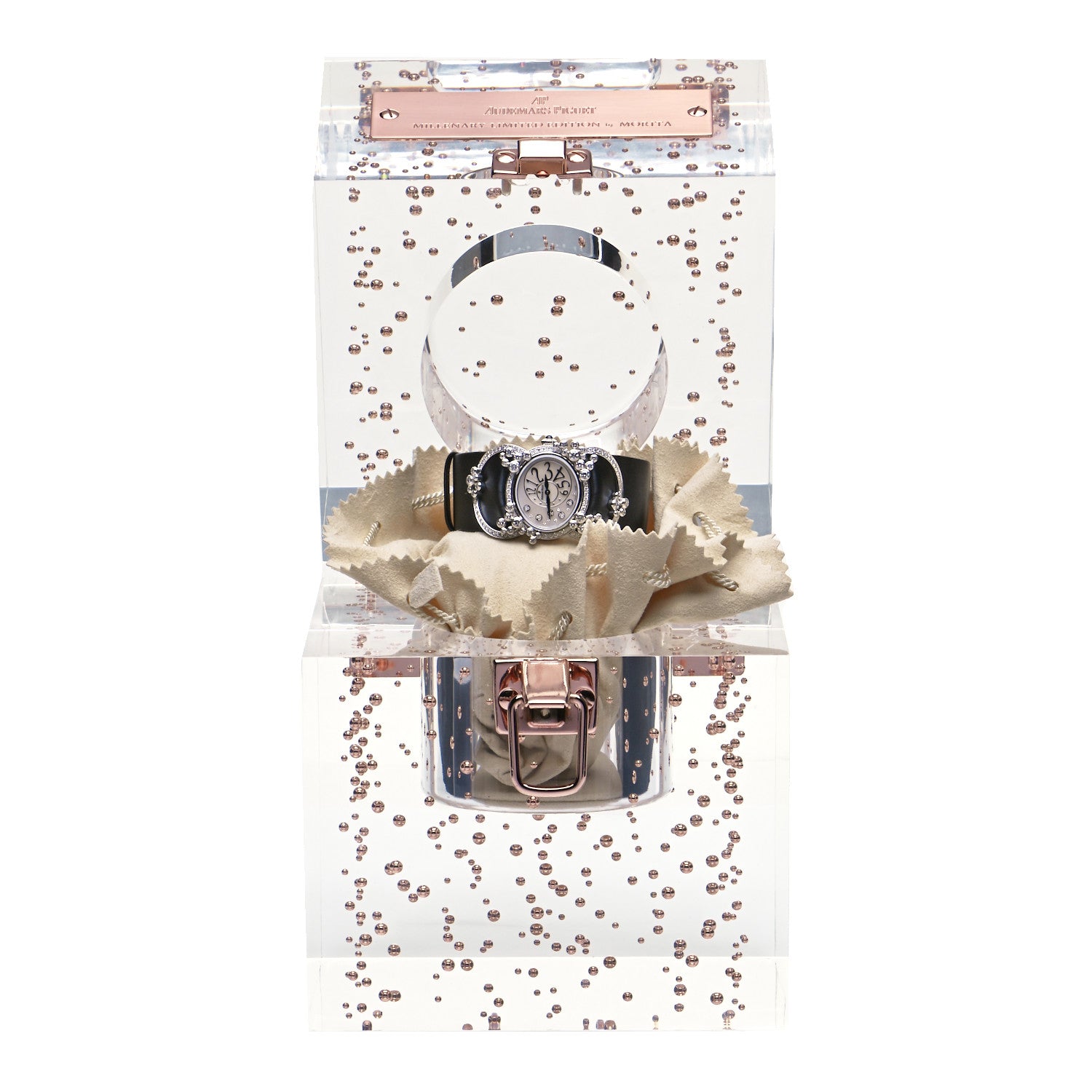 Audemars Piguet 18K White Gold Satin Diamond Mother of Pearl 29mm Millenary Precieuse Manual Winding Watch 77227BC.ZZ.A 007SU.01 8 of 8