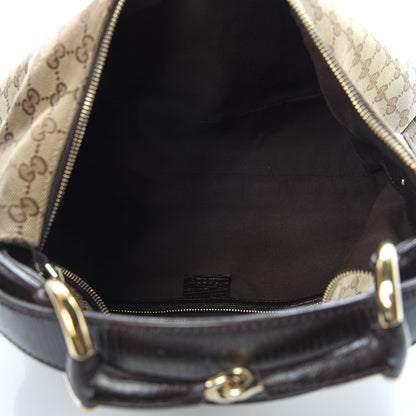 Gucci Monogram Medium Horsebit Chain Hobo Dark Brown 5 of 14