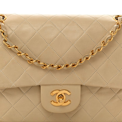 Chanel Lambskin Quilted Medium Double Flap Beige 8 of 14