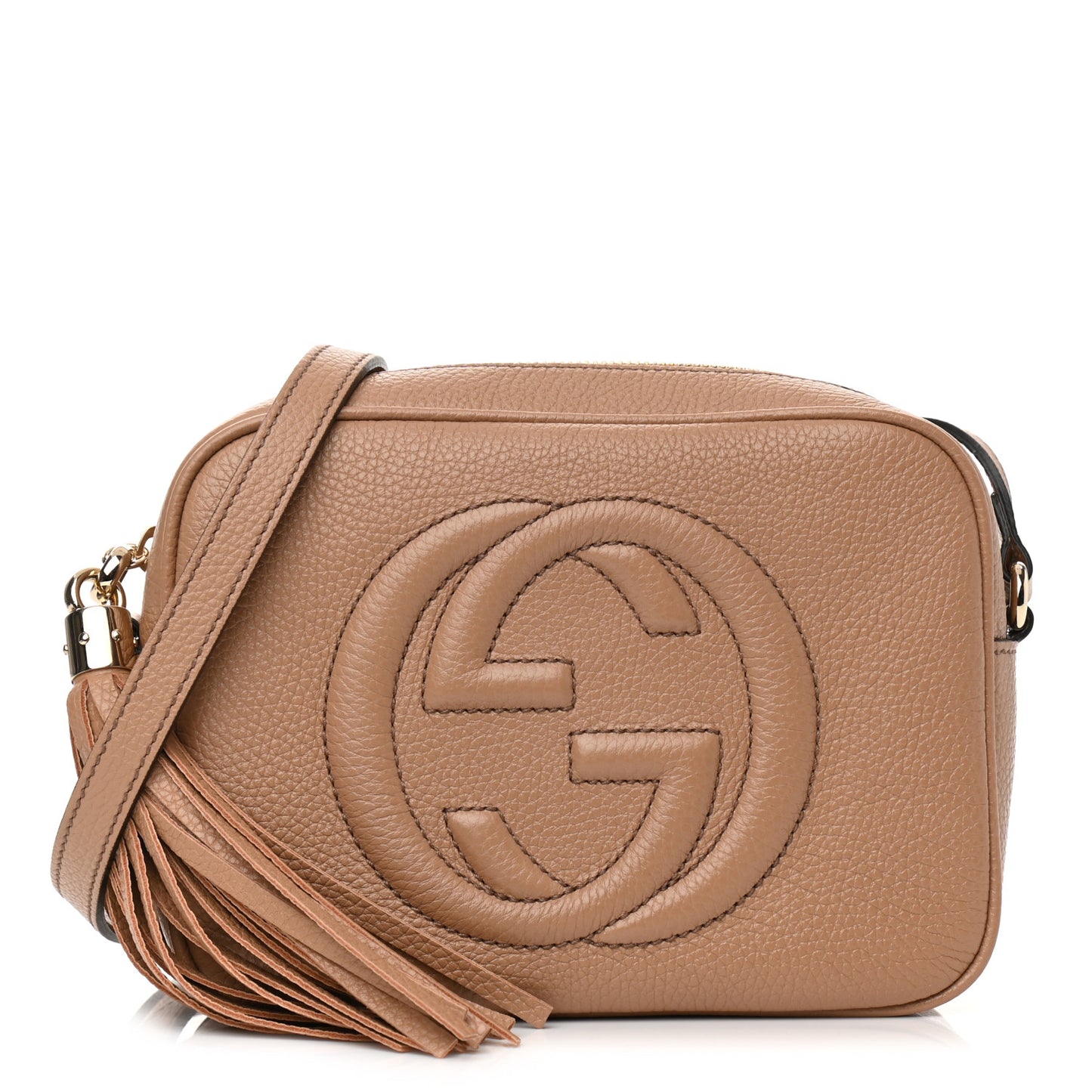 Pebbled Calfskin Small Soho Disco Bag Camelia
