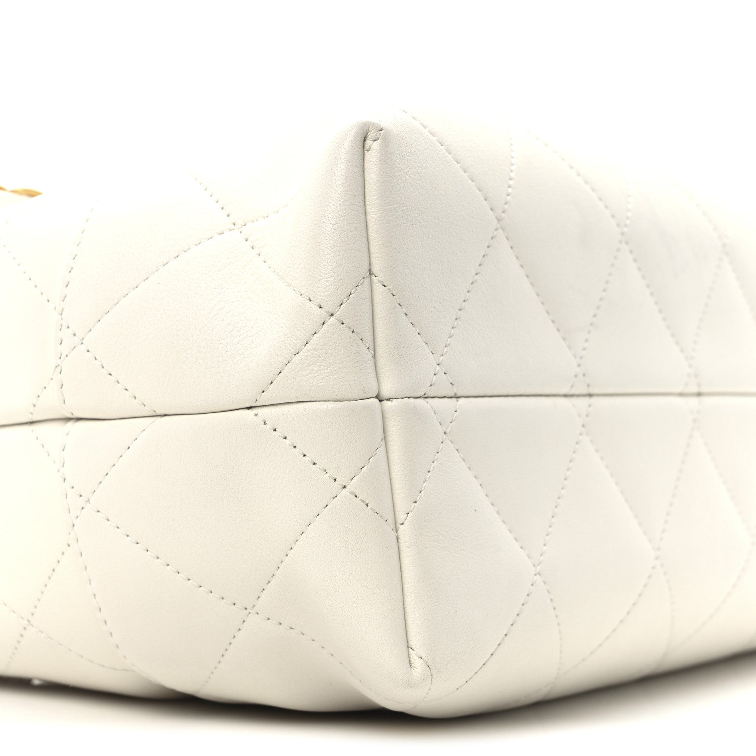 Chanel Calfskin Quilted Small Coco Base Shopping Bag White 9 of 10