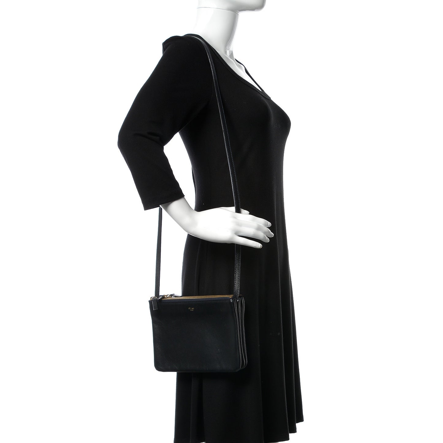 Lambskin Small Trio Crossbody Bag Navy Blue