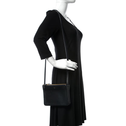 Celine Lambskin Small Trio Crossbody Bag Navy Blue 2 of 13
