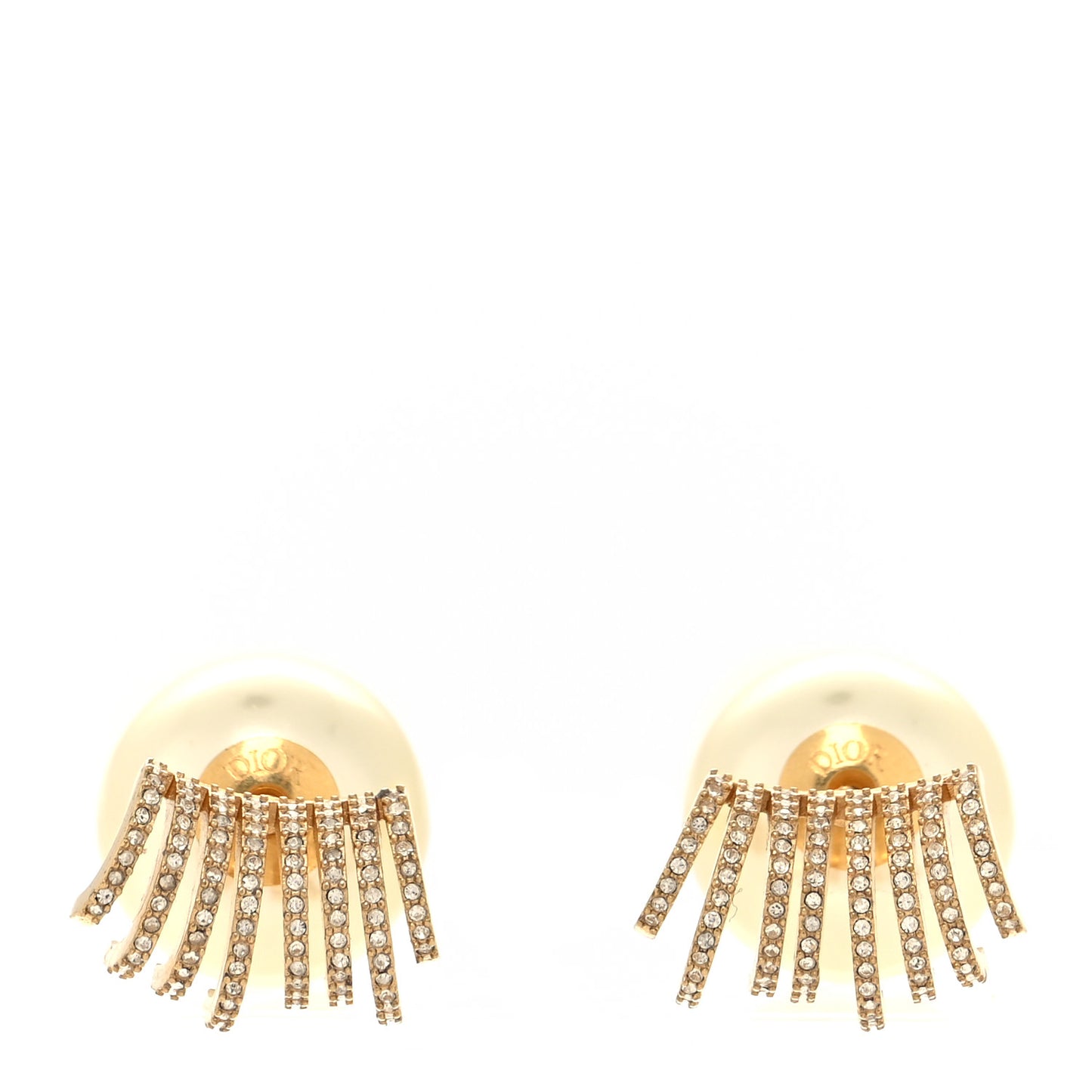 Pearl Crystal Tribal Earrings Gold