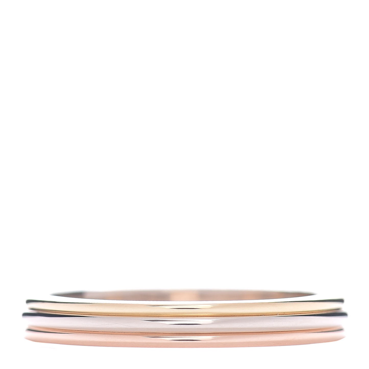 18K Pink White Yellow Gold 2.8mm Trinity Wedding Band Ring 53 6.5