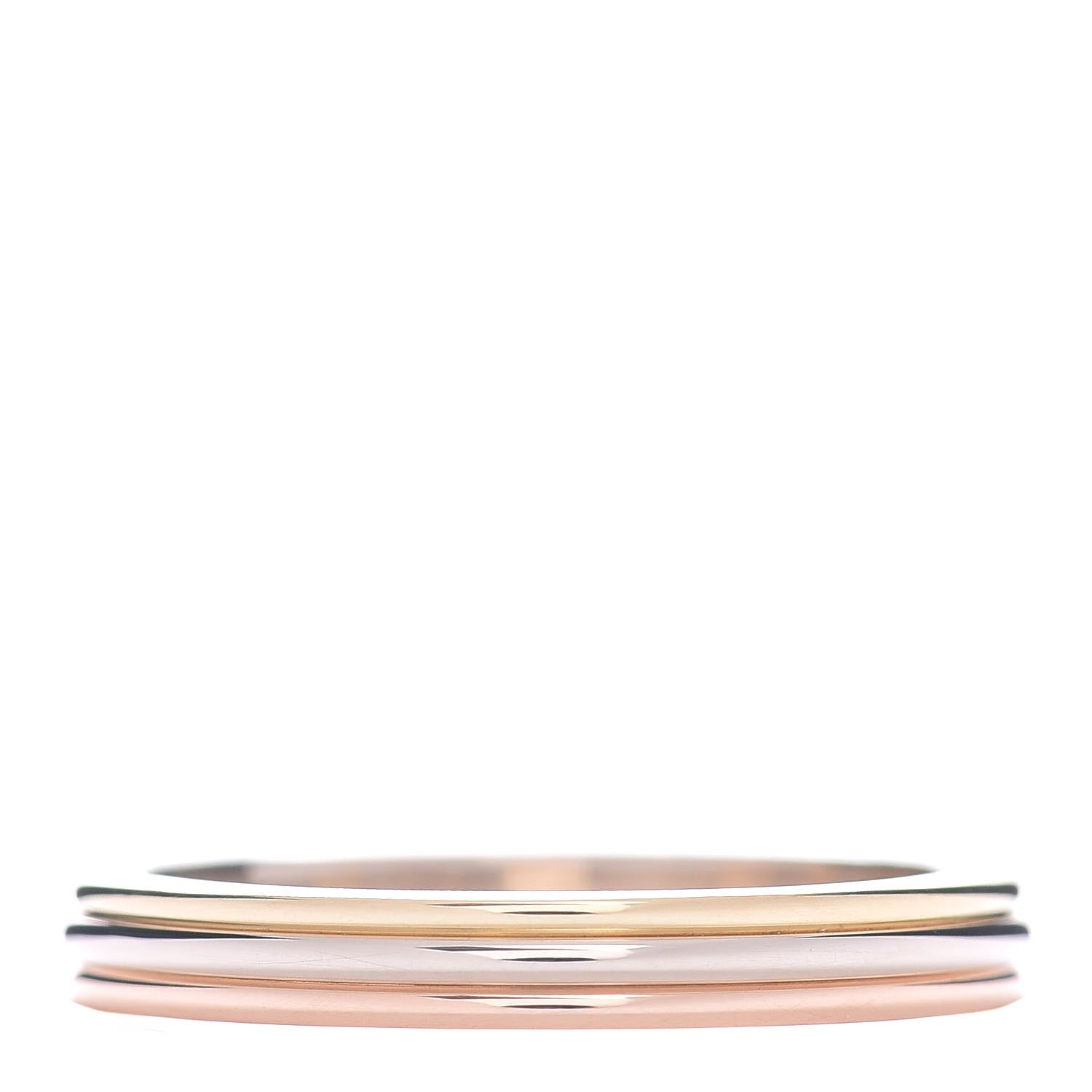Cartier 18K Pink White Yellow Gold 2.8mm Trinity Wedding Band Ring 53 6.5 3 of 4