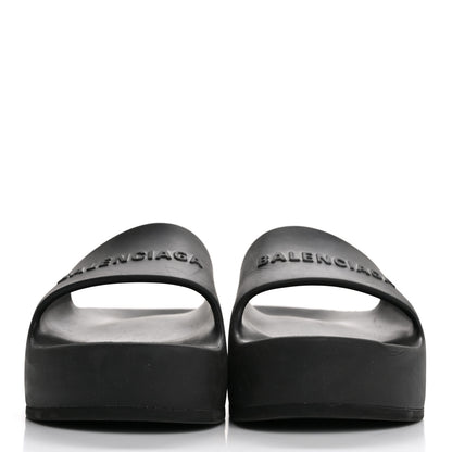 Balenciaga Rubber Chunky Platform Slide Sandals 35 Black 3 of 8