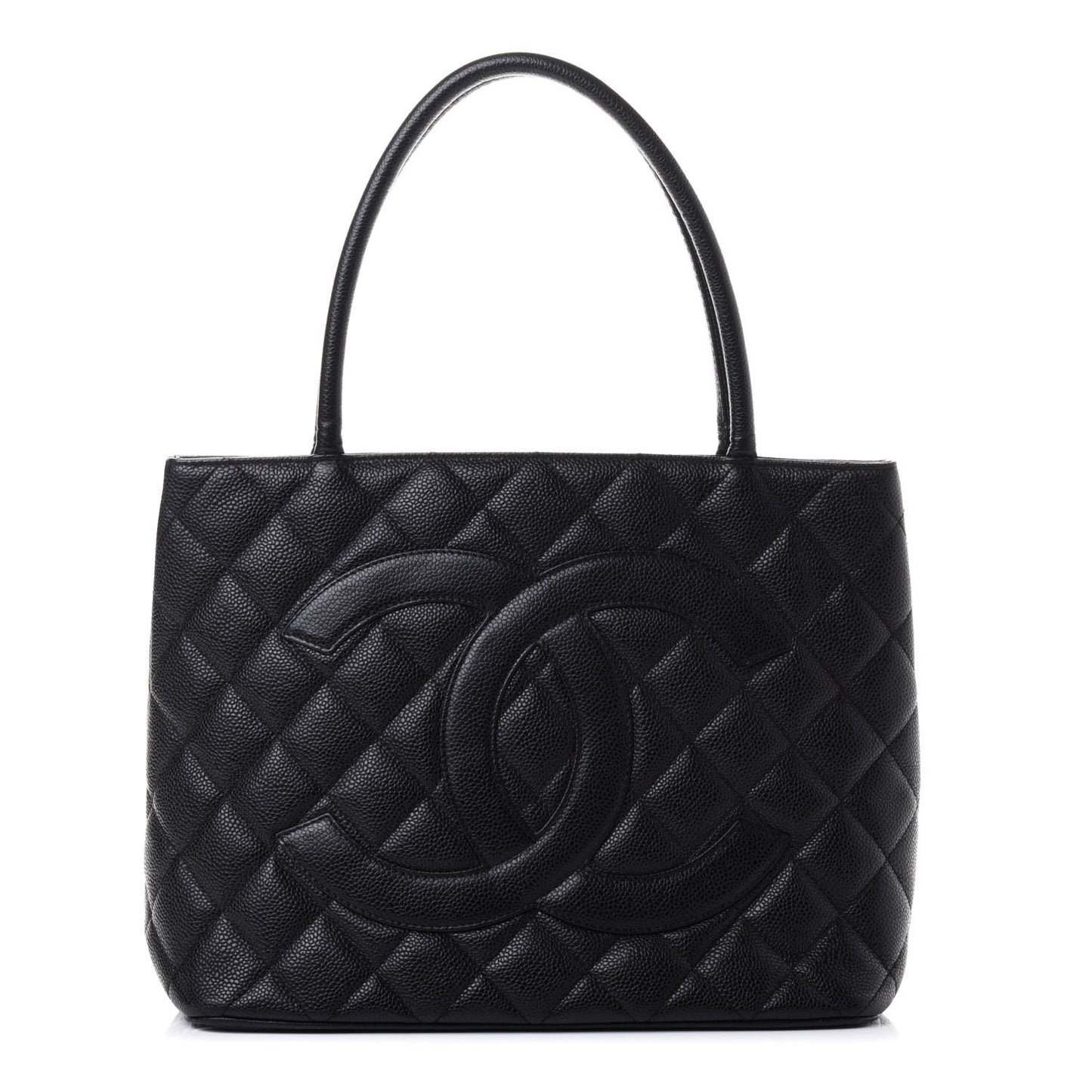 Caviar Quilted Medallion Tote Black