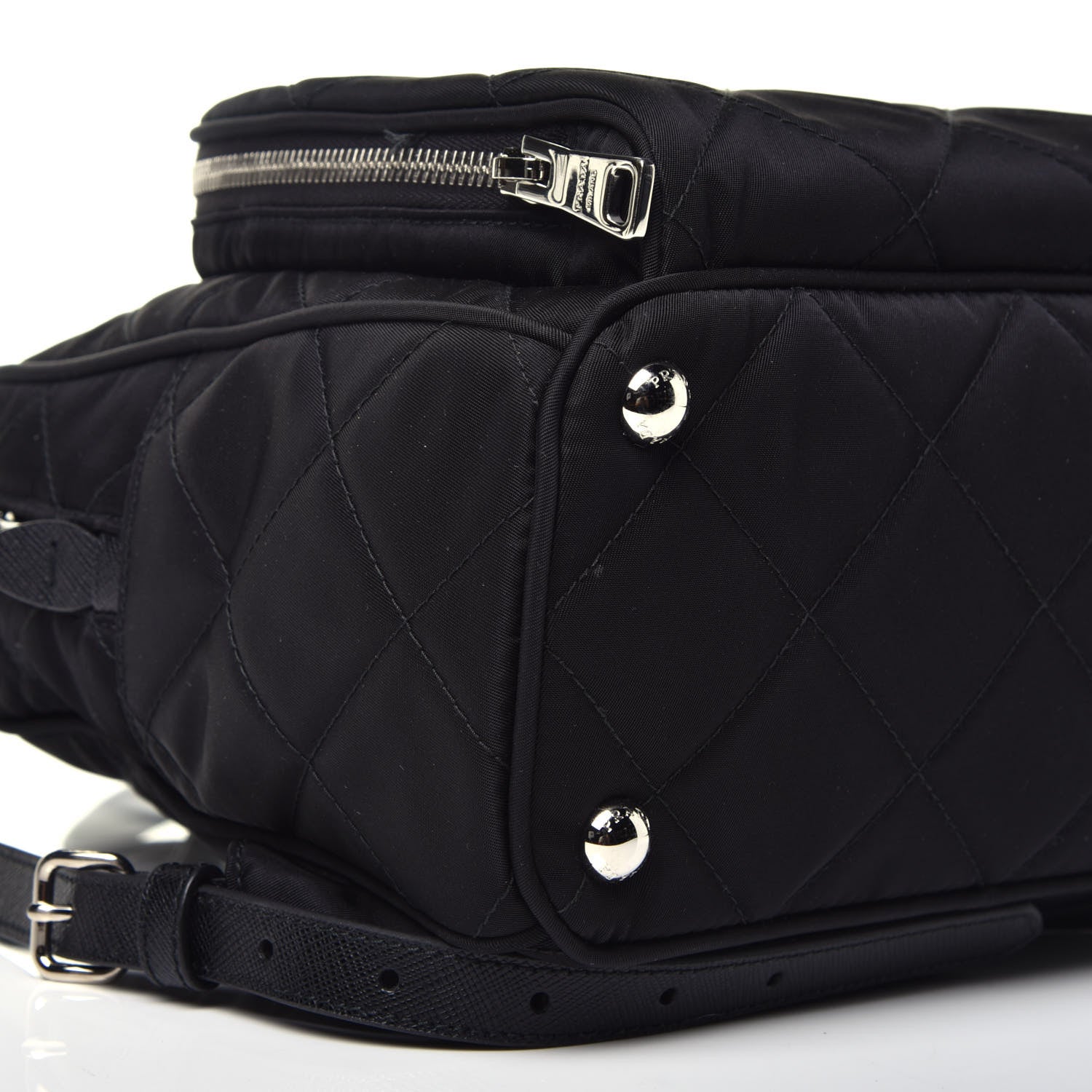 Prada Nylon Tessuto Impuntu Quilted Backpack Black 8 of 9