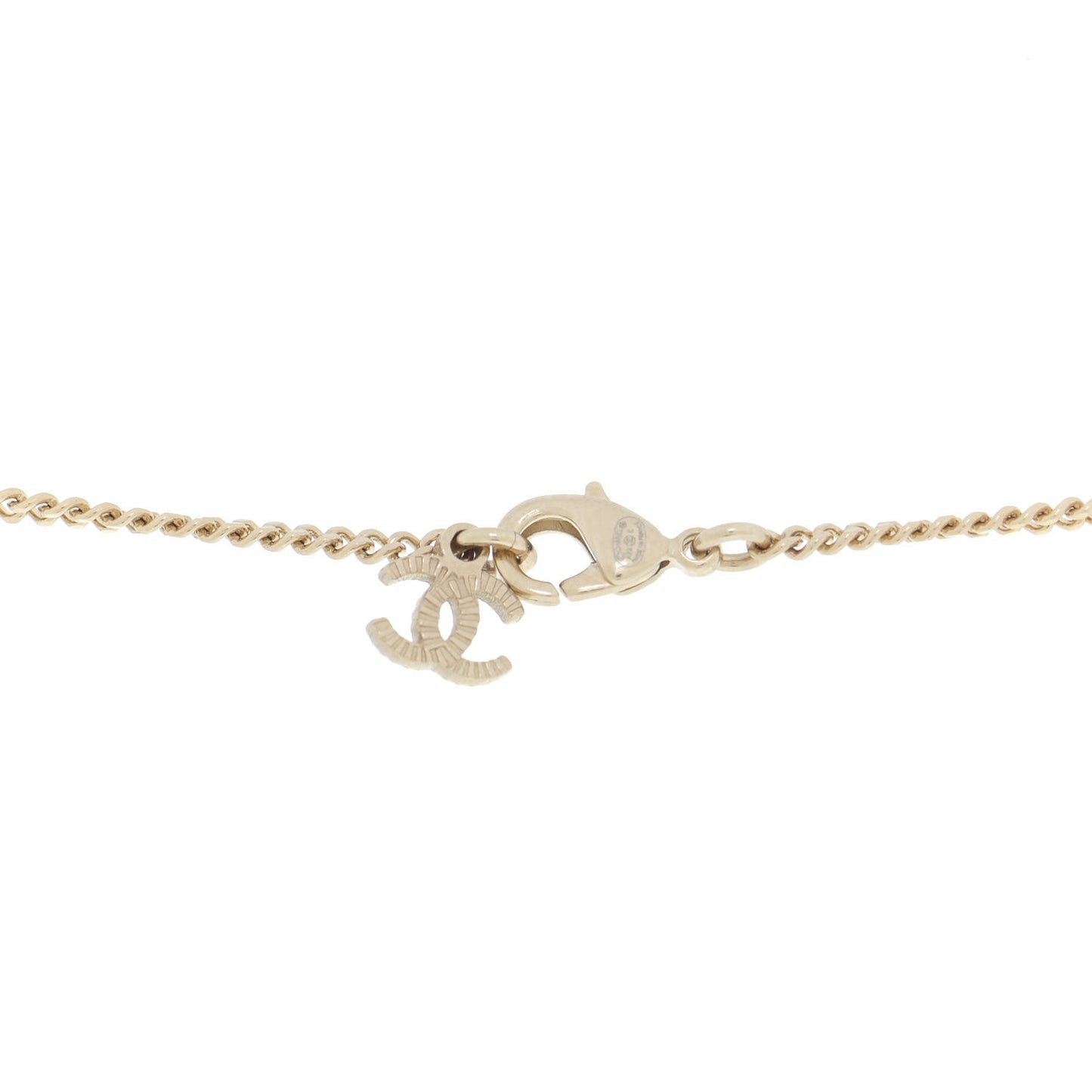 Crystal CC Chain Necklace Gold