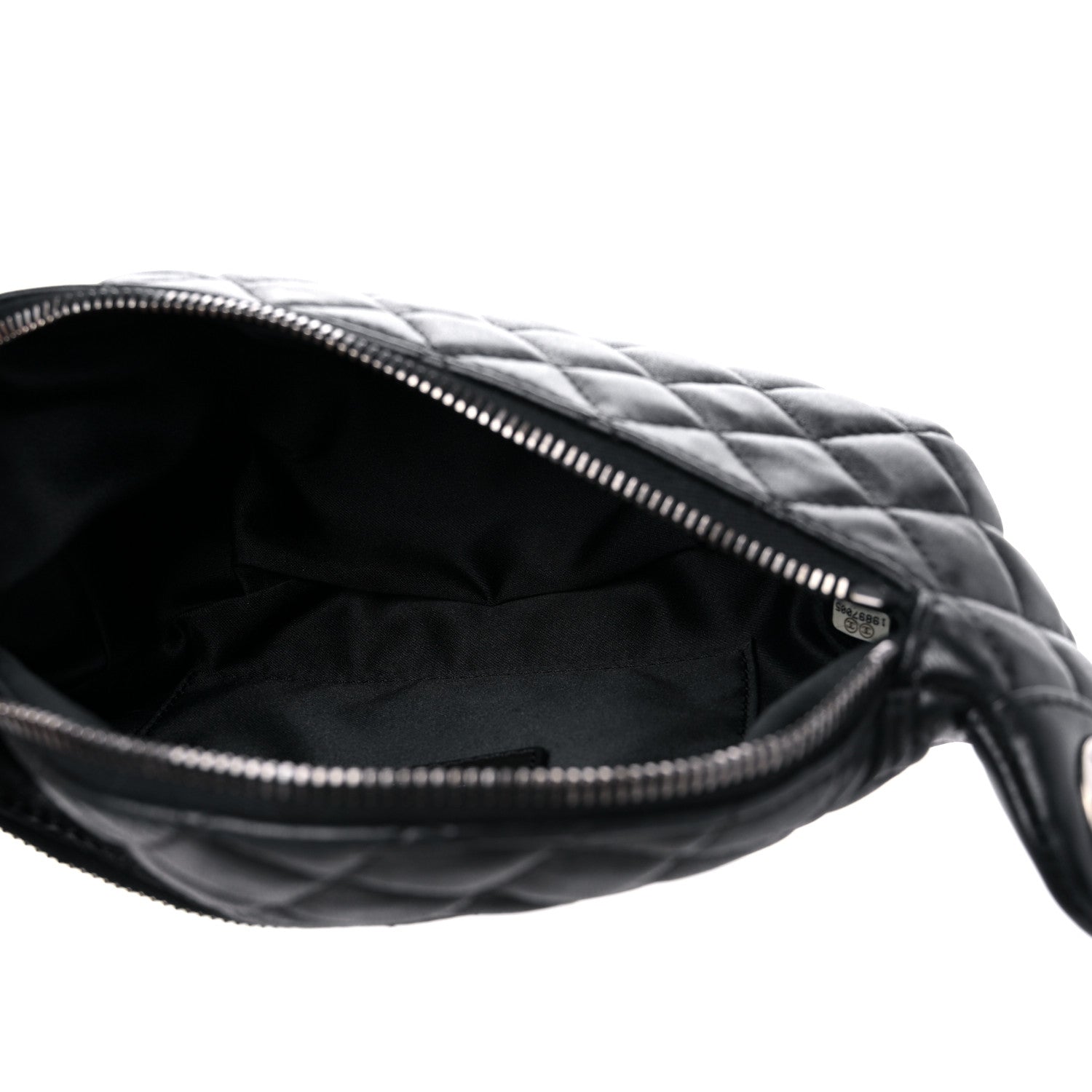 Chanel Lambskin Quilted Banane Waist Bag Fanny Pack Black 5 of 9