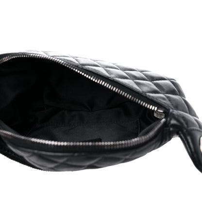 Chanel Lambskin Quilted Banane Waist Bag Fanny Pack Black 5 of 9