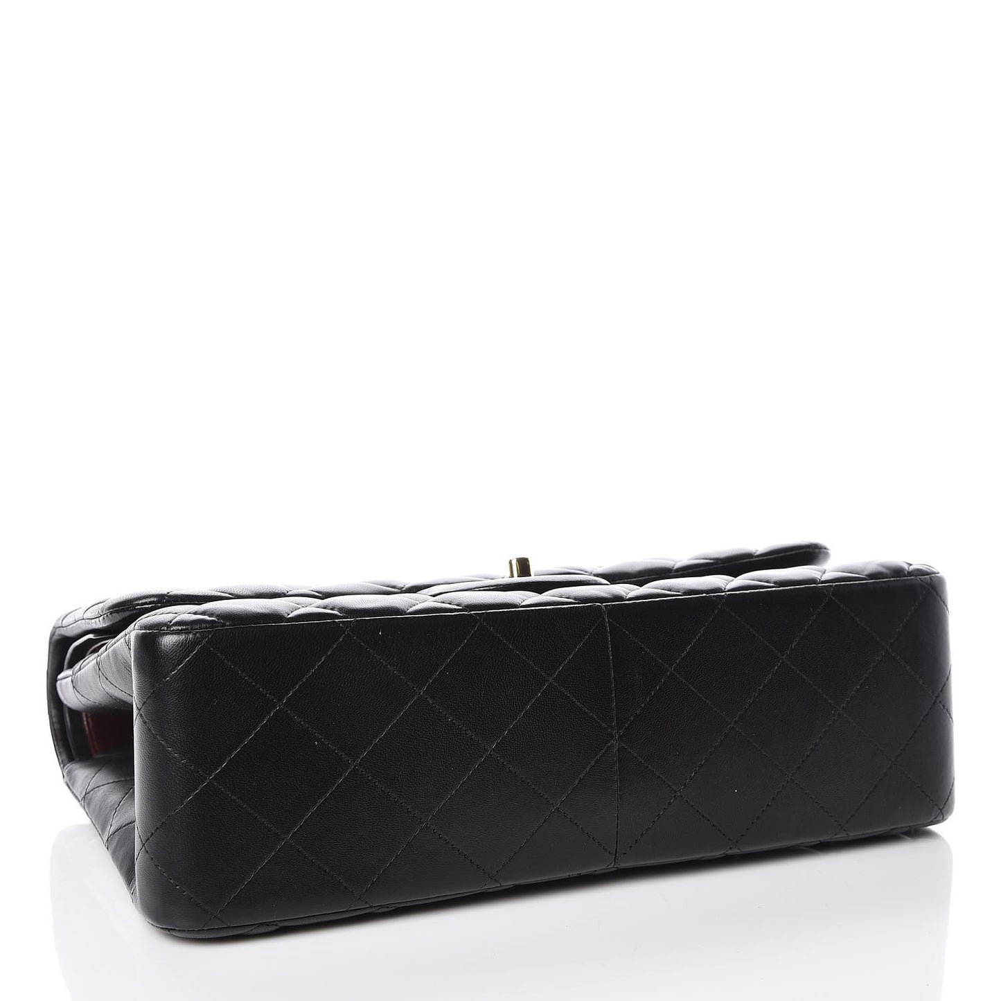 Lambskin Quilted Jumbo Double Flap Black