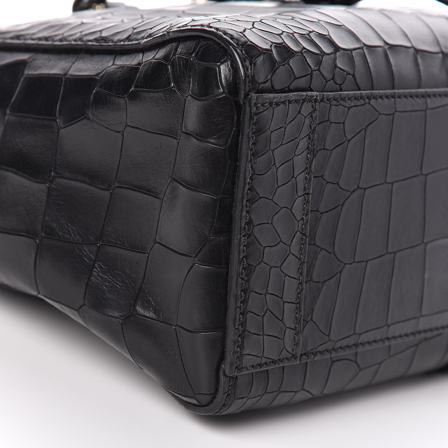 Mulberry Calfskin Crocodile Embossed Small Roxette Black 5 of 11