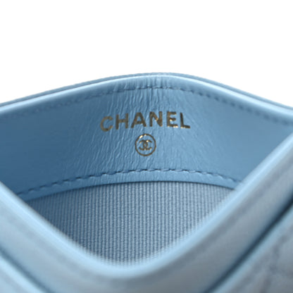 Chanel Caviar Quilted Card Holder Light Blue 6 of 9