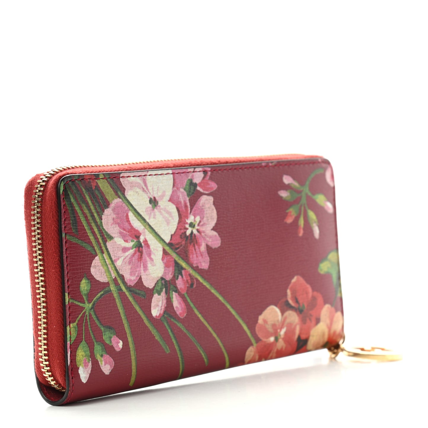 Calfskin Blooms Print Icon Zip Around Wallet Romantic Cherry Multicolor