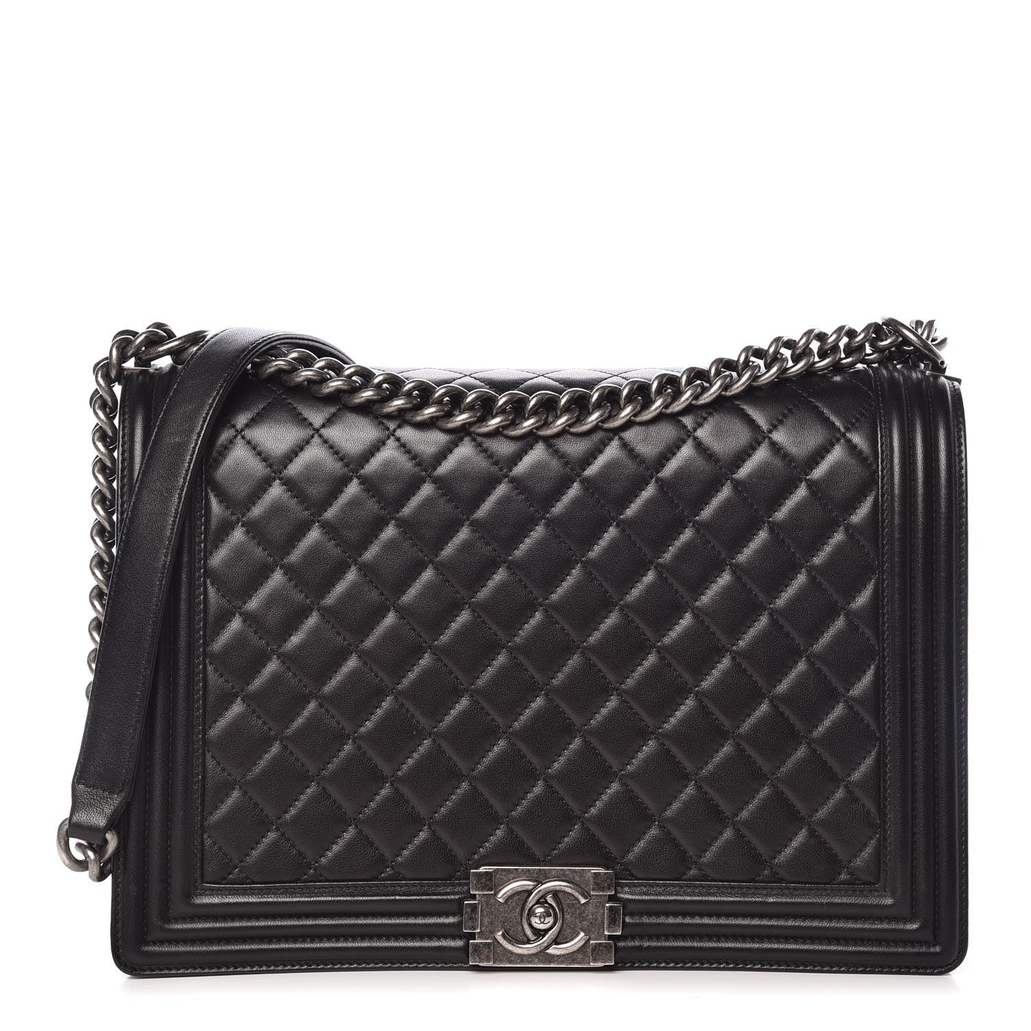 Chanel Lambskin Quilted Large Boy Flap Black 1 of 13