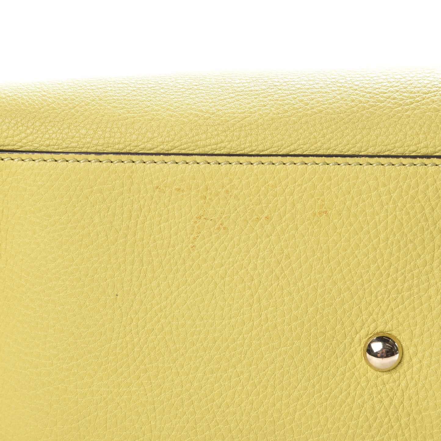 Pebbled Calfskin Medium Bamboo Shopper Tote Citrus Grey