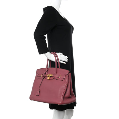 Hermes Taurillon Clemence Birkin 35 Bois de Rose 2 of 12
