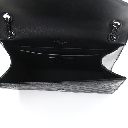 Saint Laurent Grain De Poudre Textured Mixed Matelasse Triquilt Medium Monogram Satchel Black 5 of 10