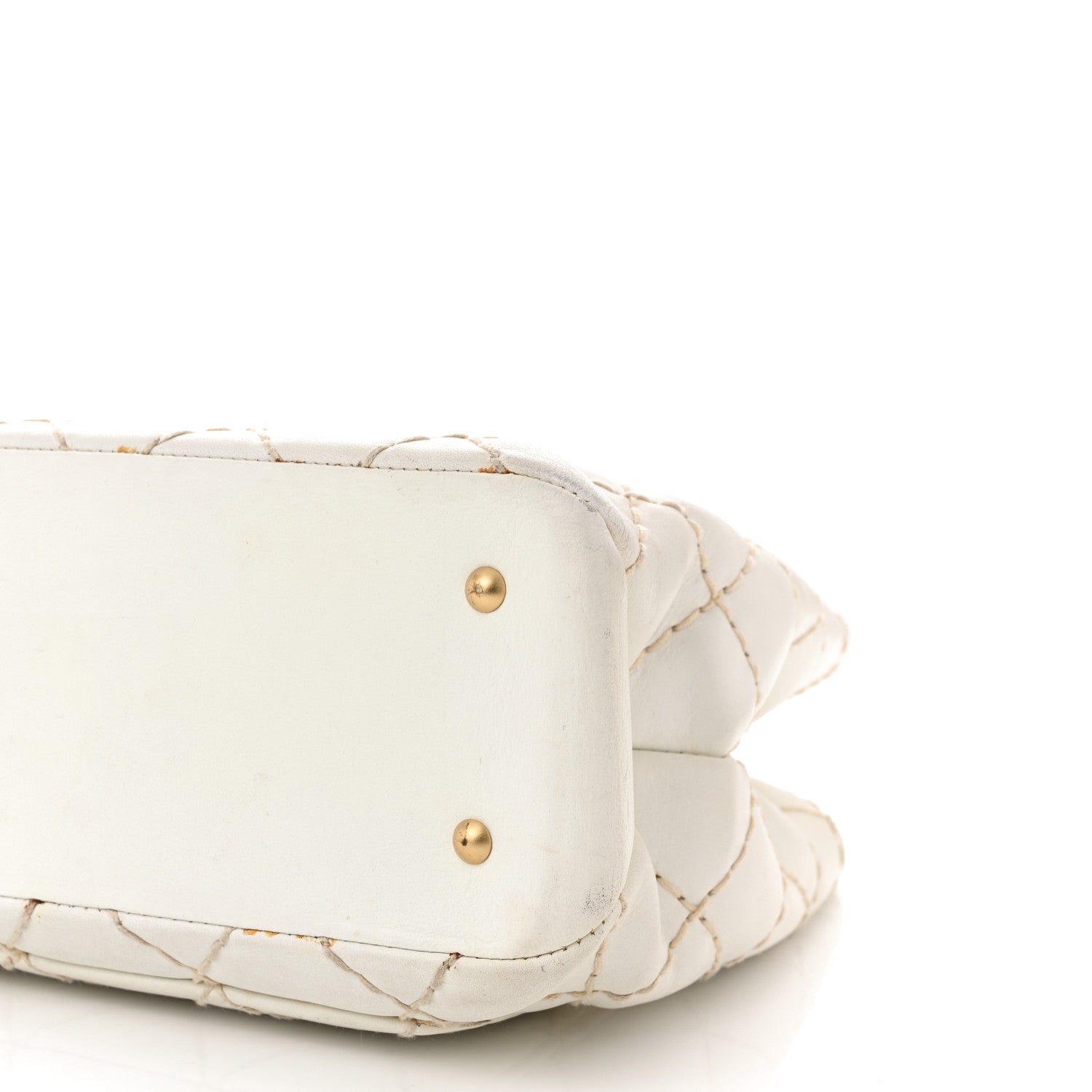 Chanel Calfskin Wild Stitch Shoulder Bag White 11 of 19
