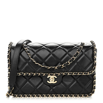 Chanel Crumpled Calfskin Medium Chain All Over Flap Black 1 of 11