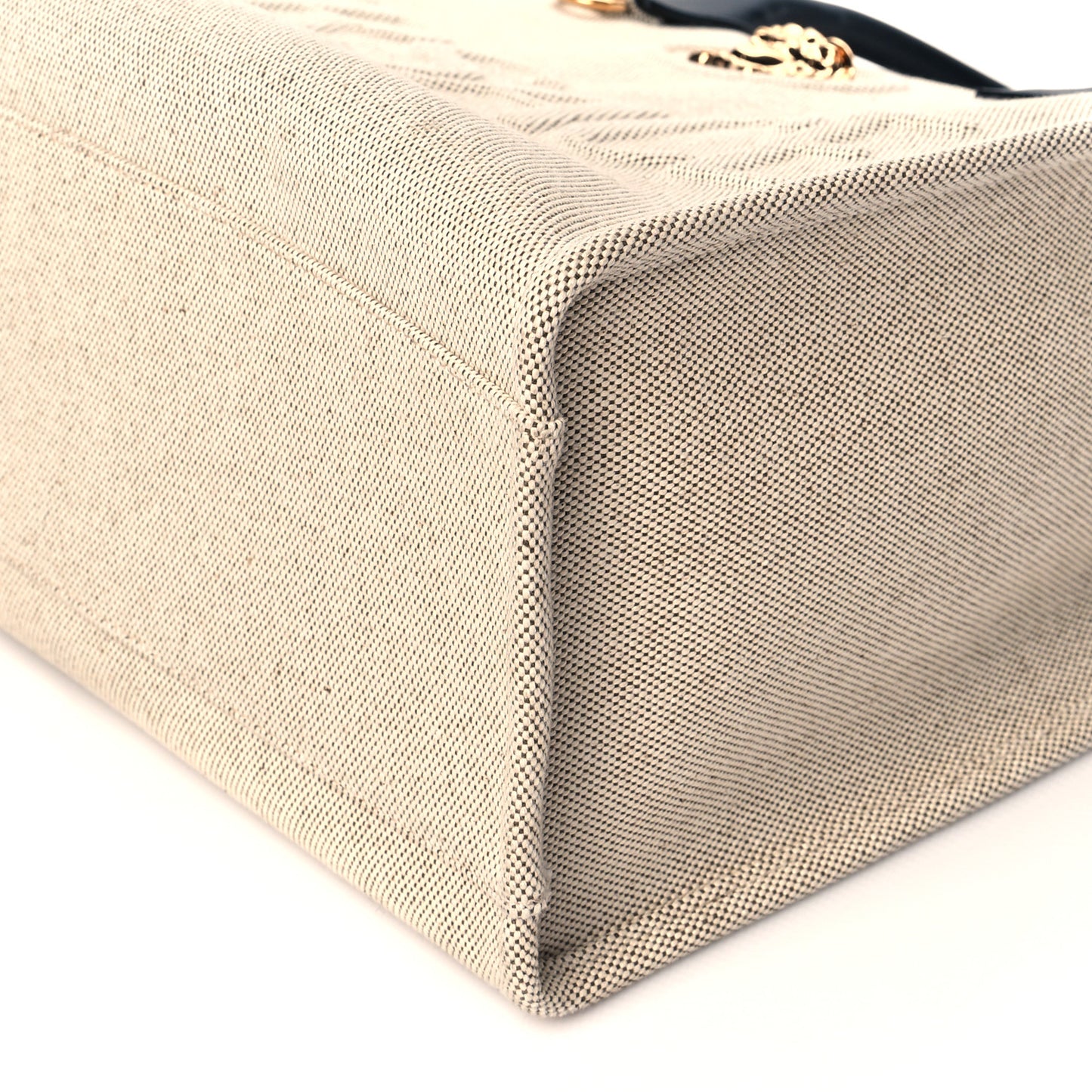 Canvas Calfskin La Medusa Tote Bag Beige