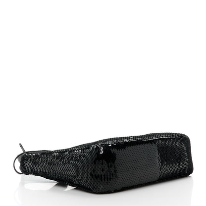 Prada Paillettes Sequin Mini Re-Edition 2000 Bag Black White 4 of 11