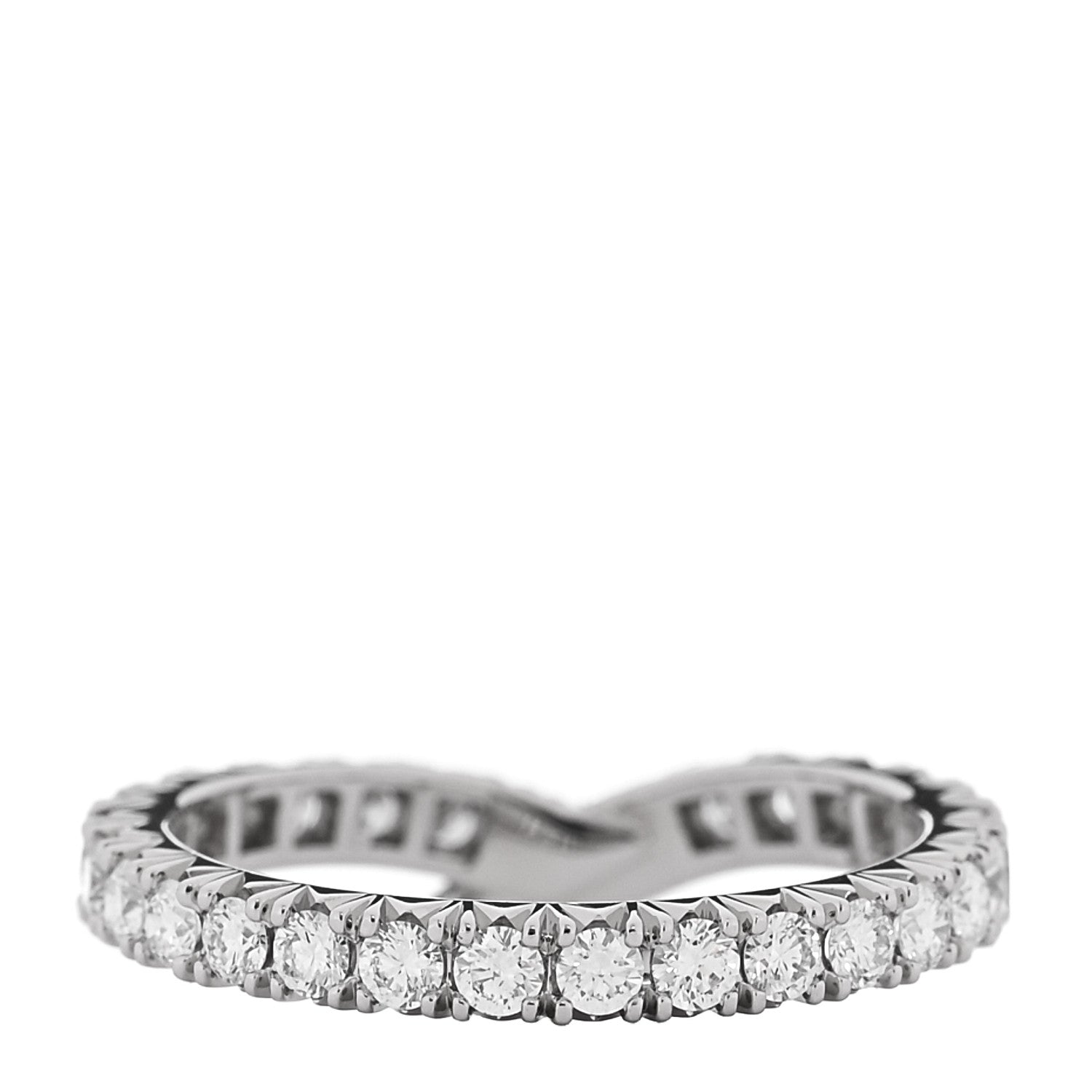 Harry Winston Platinum Diamond Ribbon Wedding Band Ring 49 4.75 3 of 5