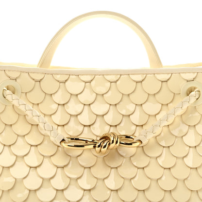 Bottega Veneta Patent Calfskin Fish Scale Small Andiamo Shoulder Bag Chamomile 8 of 15