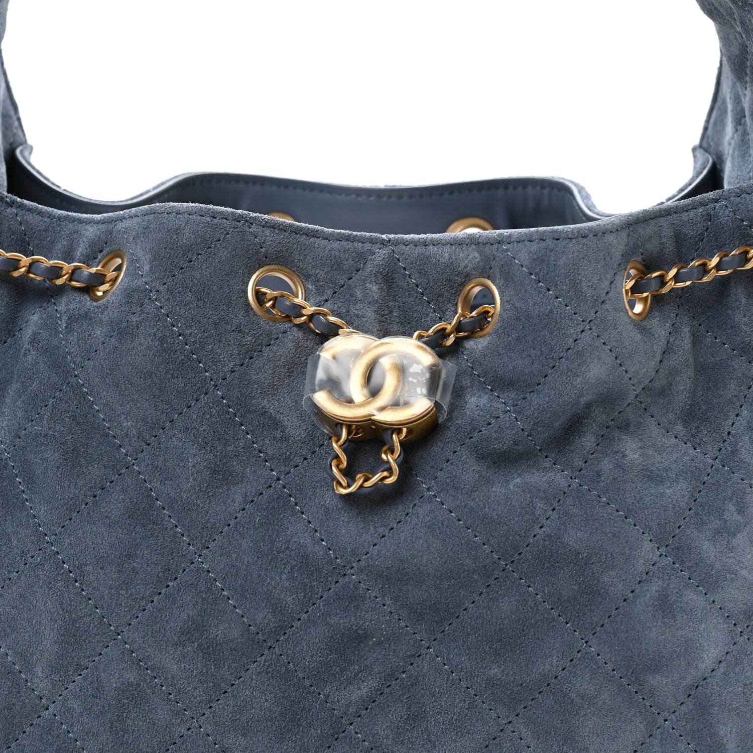 Chanel Suede Quilted Small Chanel 25 Handbag Blue 8 of 11
