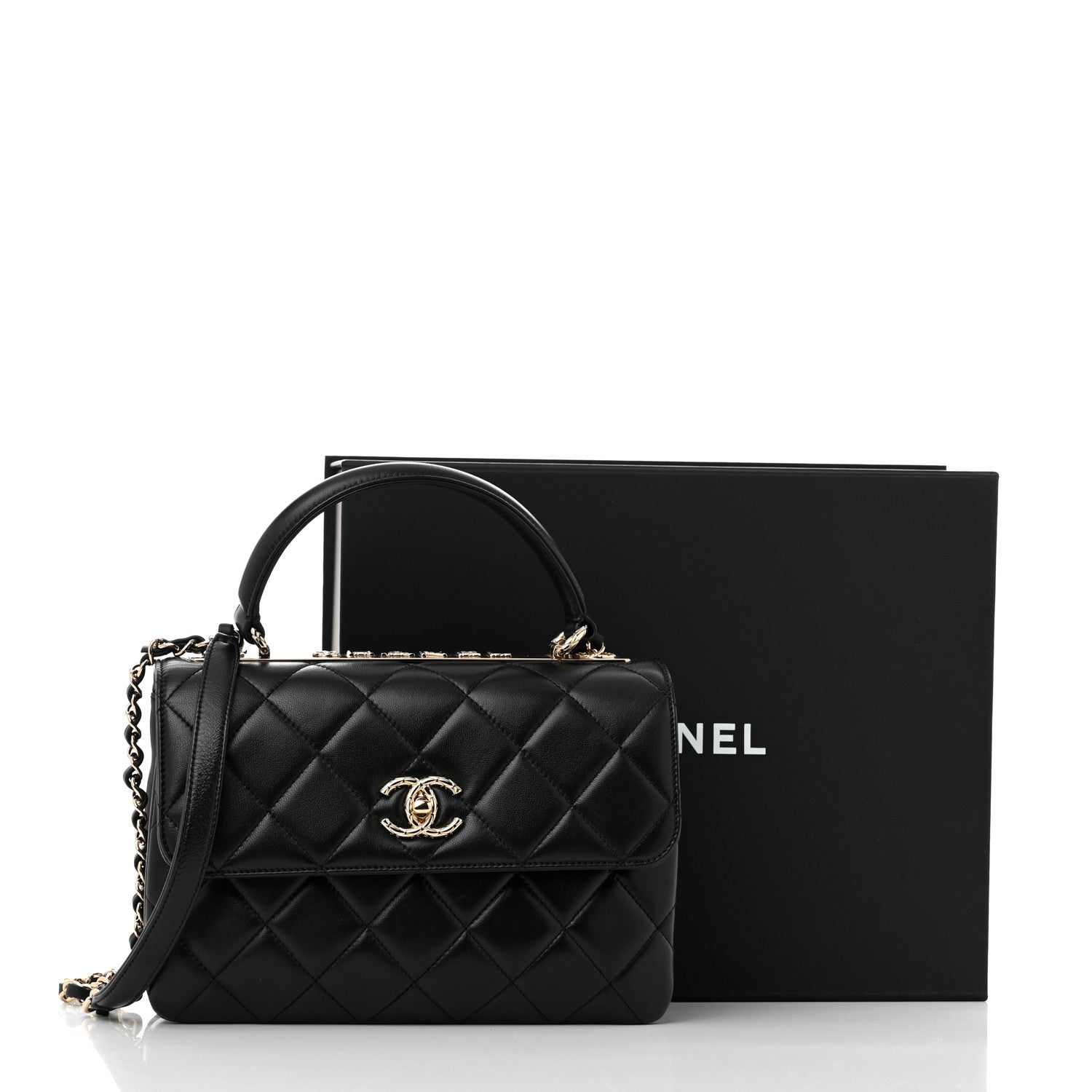 Chanel Lambskin Quilted Small Trendy CC Dual Handle Flap Bag Black 14 of 14