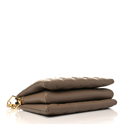 Louis Vuitton Lambskin Embossed Monogram Coussin PM Taupe 4 of 8