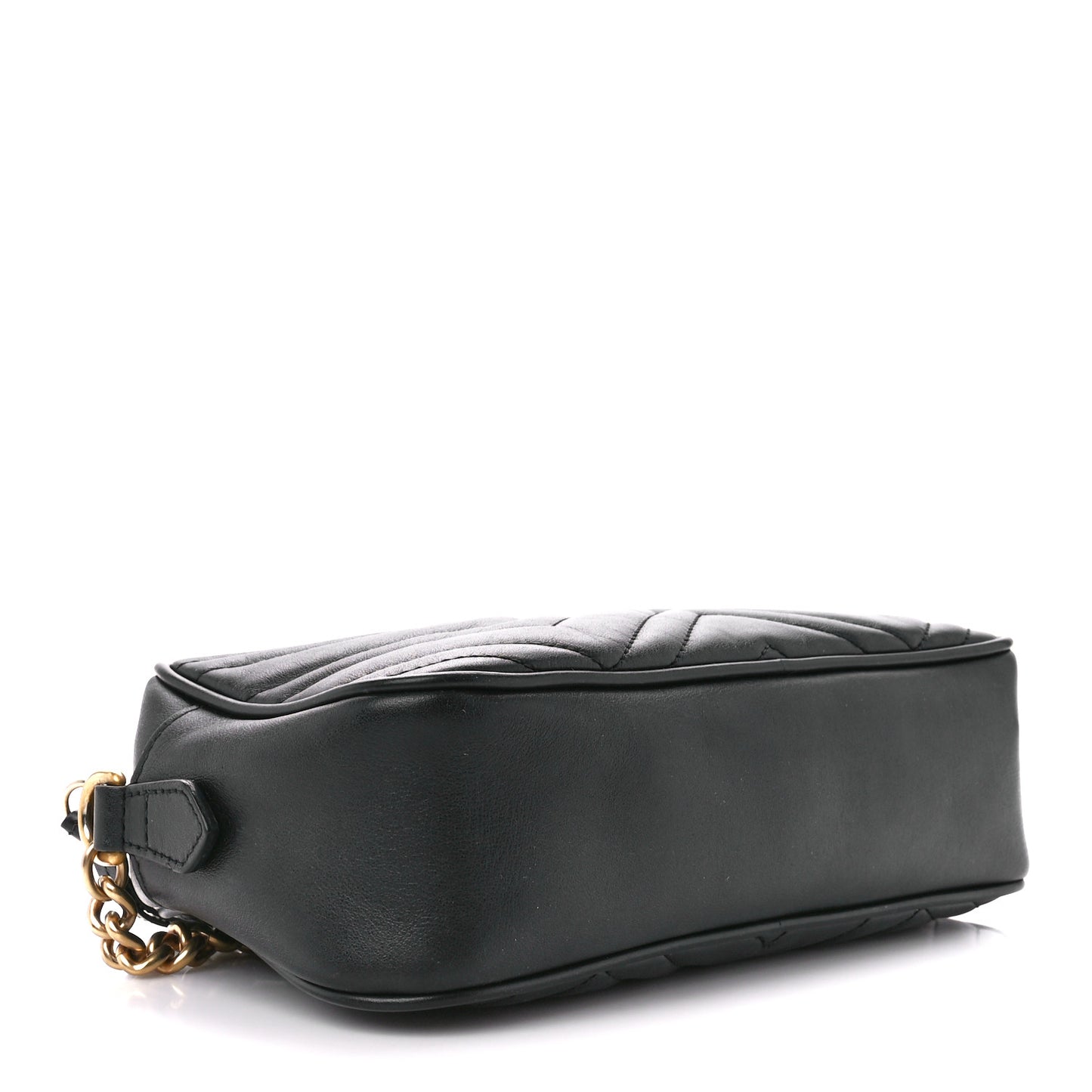 Calfskin Matelasse Small GG Marmont Chain Shoulder Bag Black