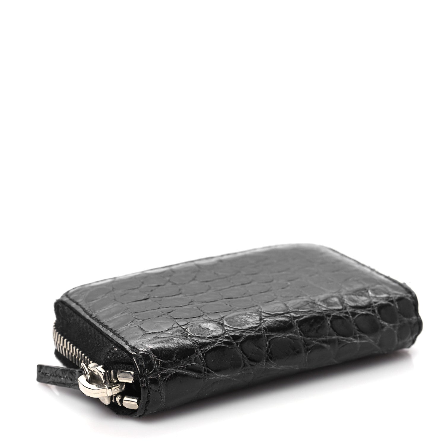 Gucci Crocodile Zip Around Card Case Black 4 of 8