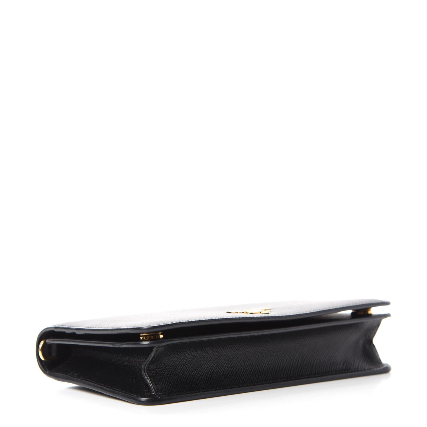 Saffiano Metal Phone Wristlet Crossbody Wallet Black
