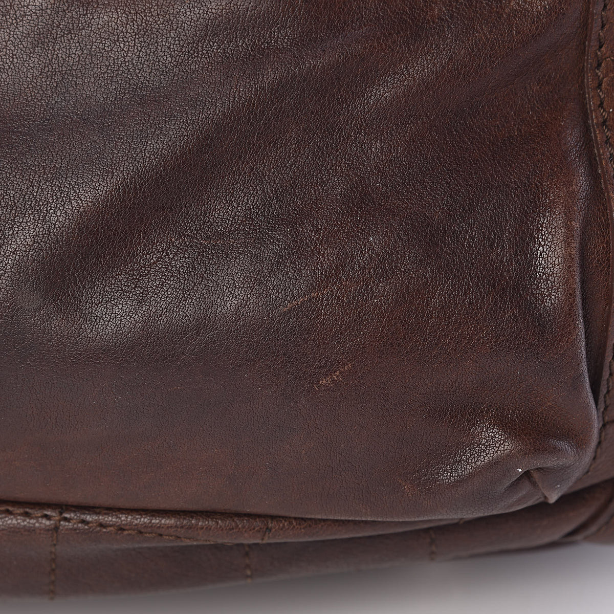 Chanel Calfskin Stitched Outdoor Ligne Bowler Brown 22 of 24
